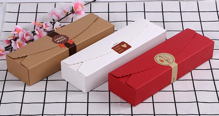 300pcs/lot Kraft Gift Boxes Paper handmade candy /chocolate packing box blank storage DIY wedding cake boxes 23*7*4cm