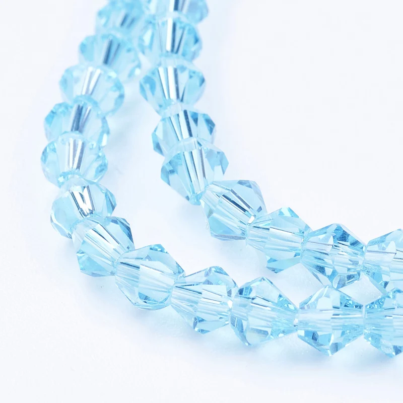 2 Strands 4mm Small Glass Beads Faceted Bicone Loose Spacer Beads for Jewelry Making DIY Bracelet Necklace about 110pcs/strand