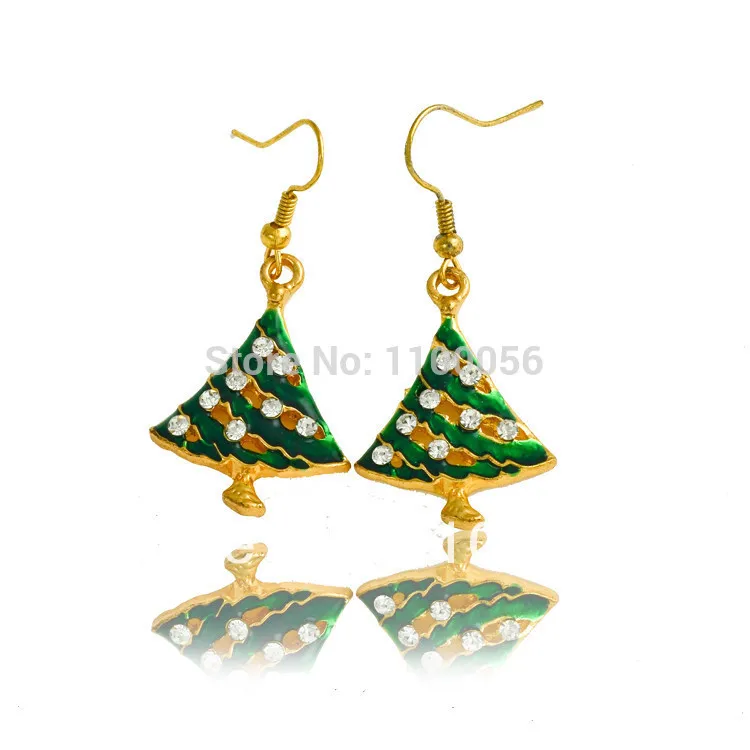 Boucle D'oreille De Marque Pendientes Largos Brincos Para As Mulheres Christmas Tree Earrings E0004