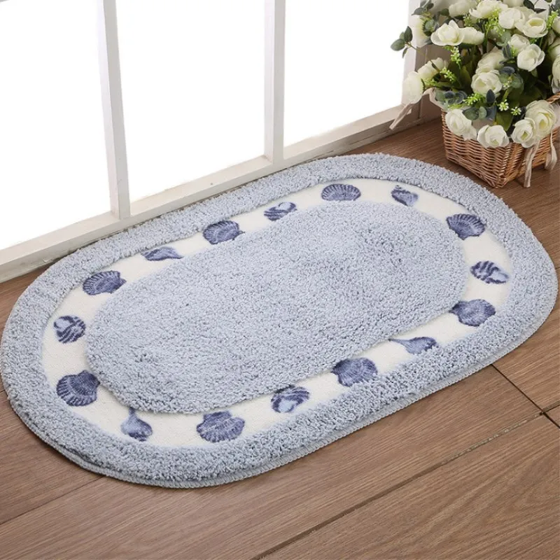 Rural Bathroom Carpets, Absorbent Soft Memory Foam Doormat, Floor Rugs, Oval Non Slip Bath Mats, Plain Rug, Bathroom Supplies