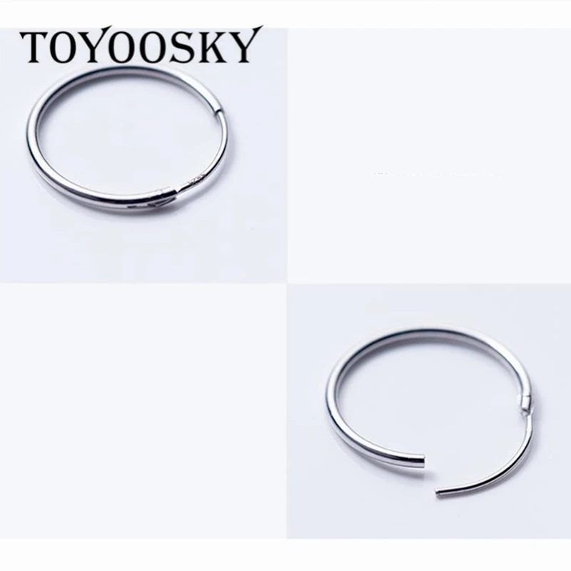 925 Sterling Silver Simple Ear Bone Hoop Earrings For Women Mini Small 8mm 10mm 12mm Buckle Round Circle Jewelry