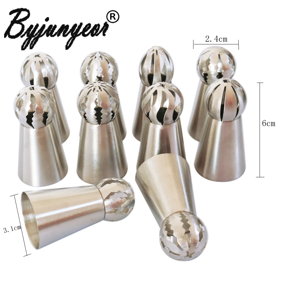 21PCS/SET Spherical Ball Stainless Steel Icing Piping Globular Nozzle Pastry Tips Cream Fondant Cupcake Baking Tip Tool CS084