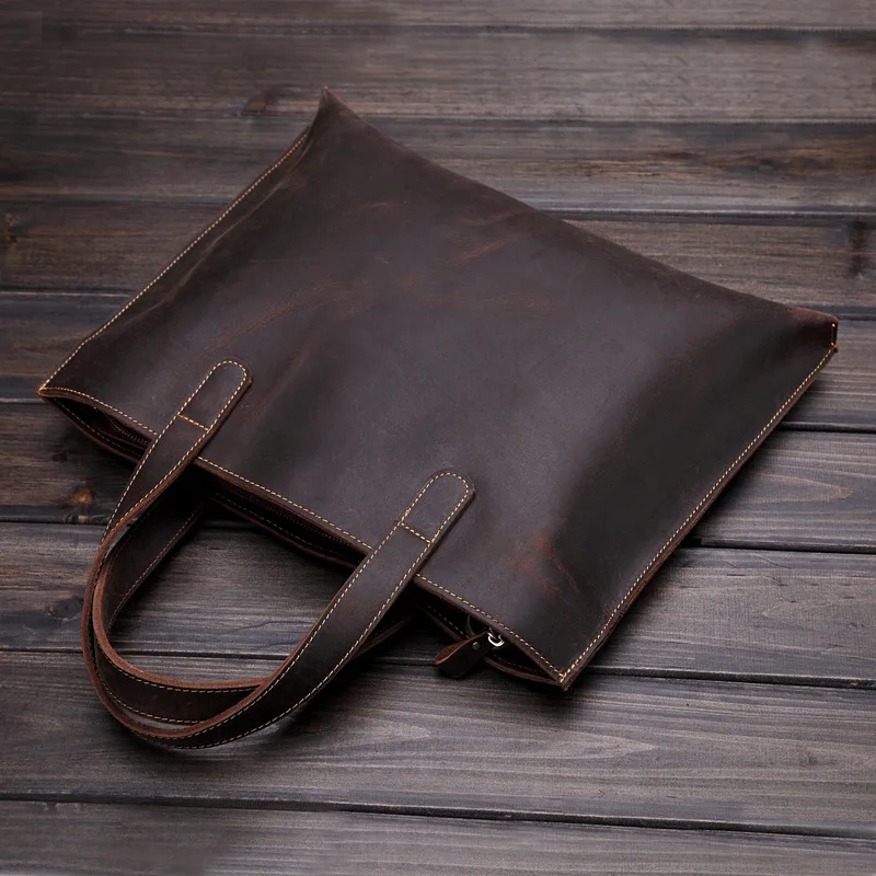 Vintage Genuine Leather Men Bag Business Totes Briefcase Portfolio Handbag Shoulder Messenger Men\'s Travel Laptop Bag For Male