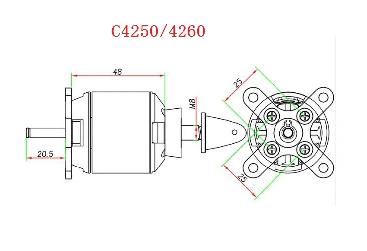 Aeolian C3530/C3542/C3548 e C4250/4260 Supporto adattatore per elica a proiettile in metallo per motore brushless Prop Parti RC