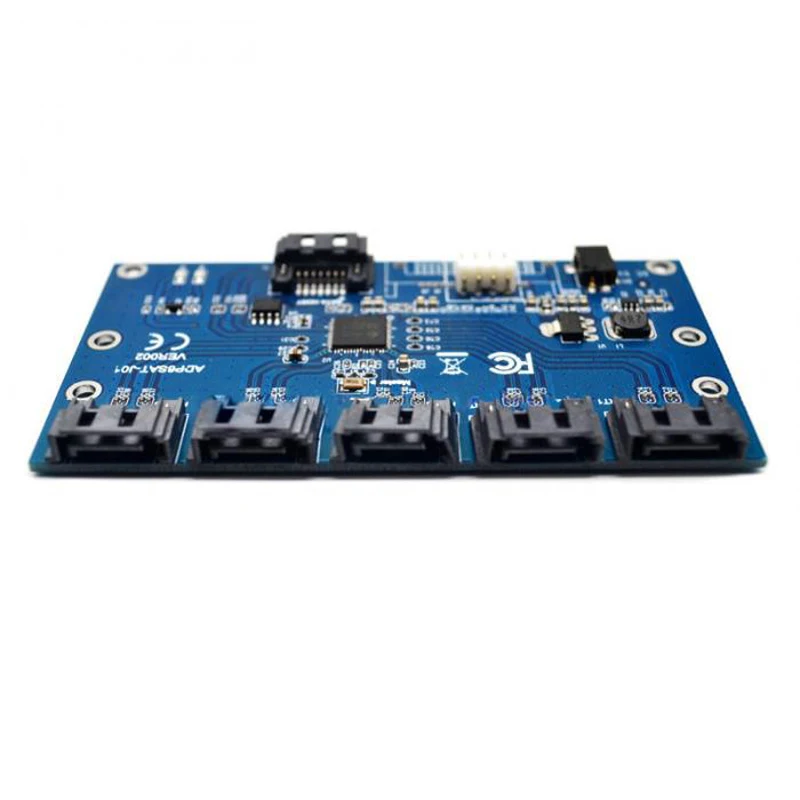 1 to 5 Port SATA Expansion Card SATA3.0 Controller Card Motherboard SATA Port Multiplier Riser Card HUB Adapter for HDD Computer