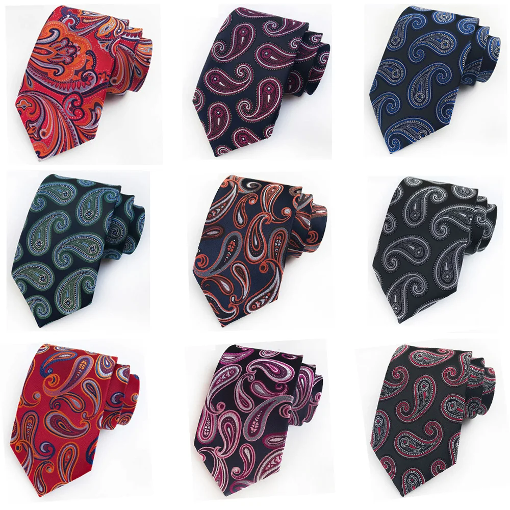 

Mens Multi-Color Paisley Pattern Tie Wedding Party Business 8CM Wide Necktie BWTHZ0335