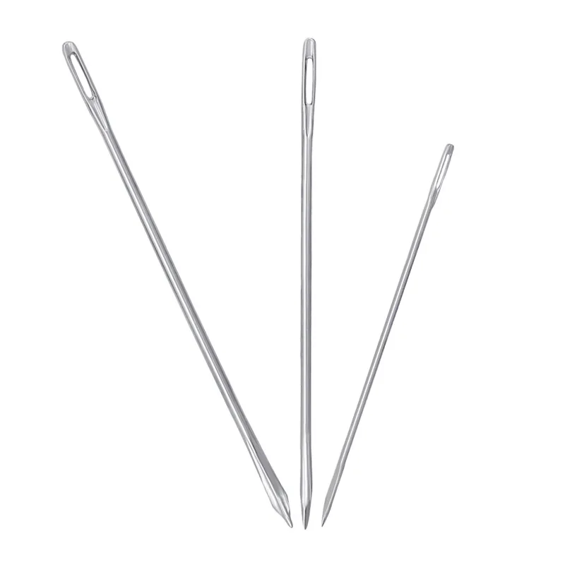 Stainless steel sewing needle for leather bag, handmade, 3 size, 47/46/39mm, 25PCs