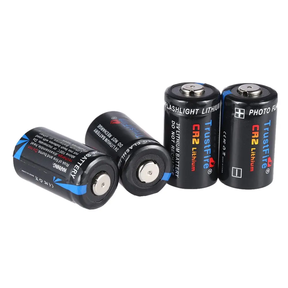 4pcs/lot TrustFire CR2 3V 750mAh Lithium Battery CR 2 Batteries Cell with Safety Relief Valve For Flashlights Headlamps Cameras