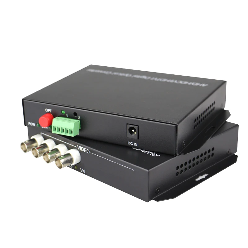 

High Quality HD CVI 4 Channel Video Fiber Optical Converters DATA Transmitter Receiver For 720P 960P AHD CVI TVI HD Cameras CCTV