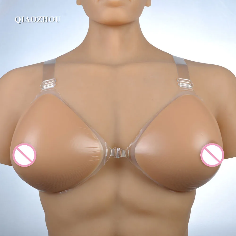 

1800g F cup triangle false boobs with bra straps transgender and crossdressing soft natural silicone artificial breast