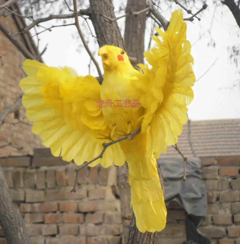 

new simulation yellow parrot toy polyethylene & furs beautiful yellow parrot model gift about 40cm 1943