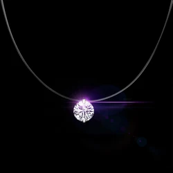 925 Sterling Silver Zircon Clearly Austrian Crystal Pendant Fashion Chain Short Women Necklaces For Women Female Party Jewelry