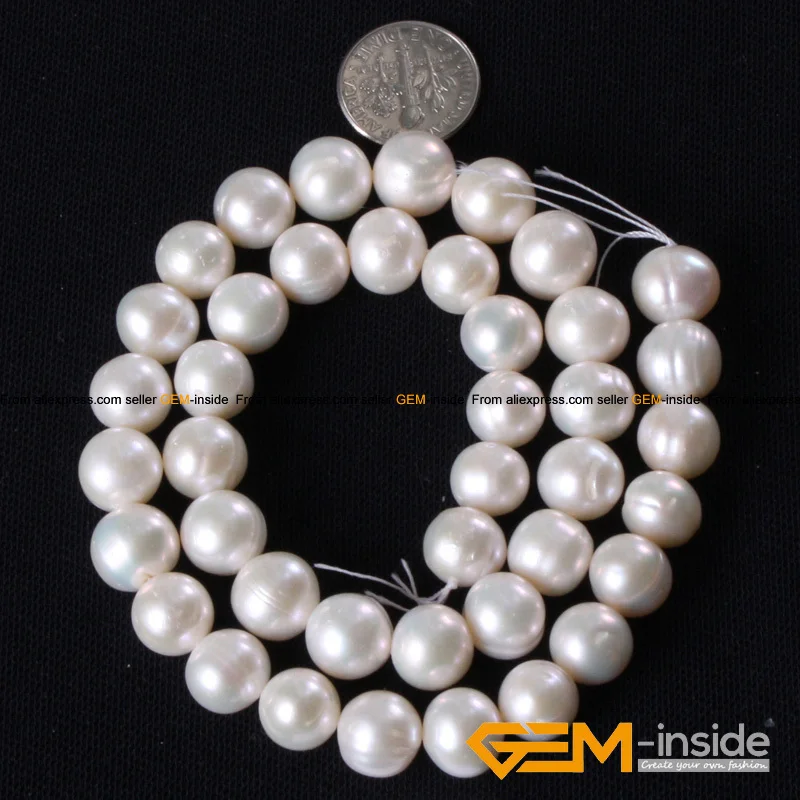 Pearl: 10-11mm Natural Freshwater Pearl Beads Strand 15\