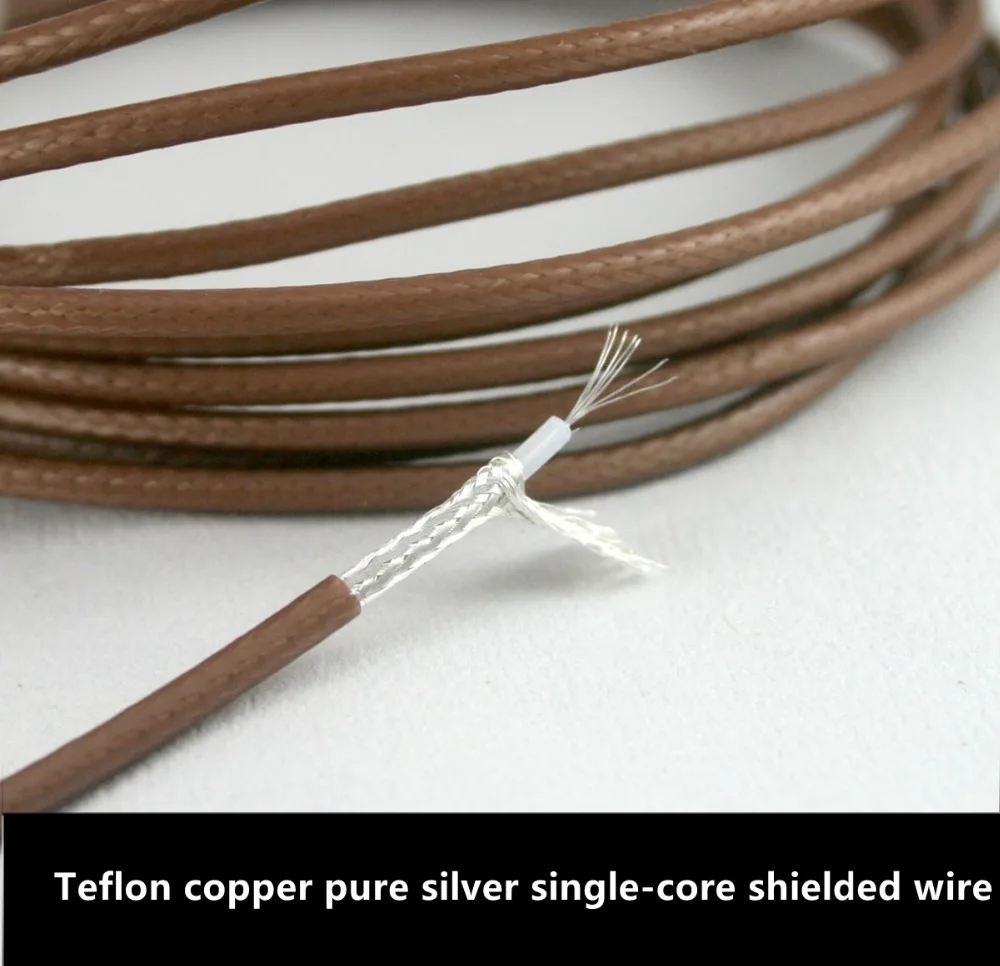 silver plated copper pure silver single-core shielded wire 2.5MM diameter audio signal line for DAC Preamplifier HiFi amplifier