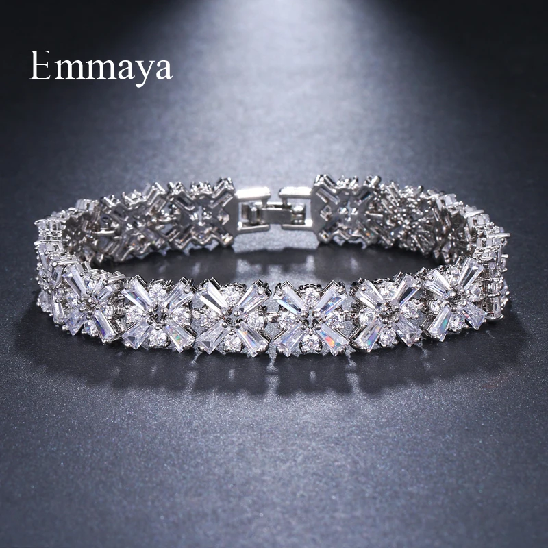 Emmaya Bracciale di lusso Braccialetti di cristallo per le donne Bracciali e braccialetti con ciondoli Gioielli da sposa femminili