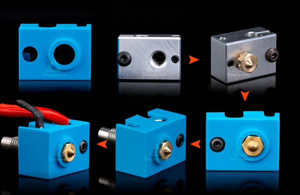 Trianglelab ® Hochwertige Heizpatrone mit Silikonsocken V6 für Dragon Heatblock und V6 PT100 Hotend Düse – Detail 12