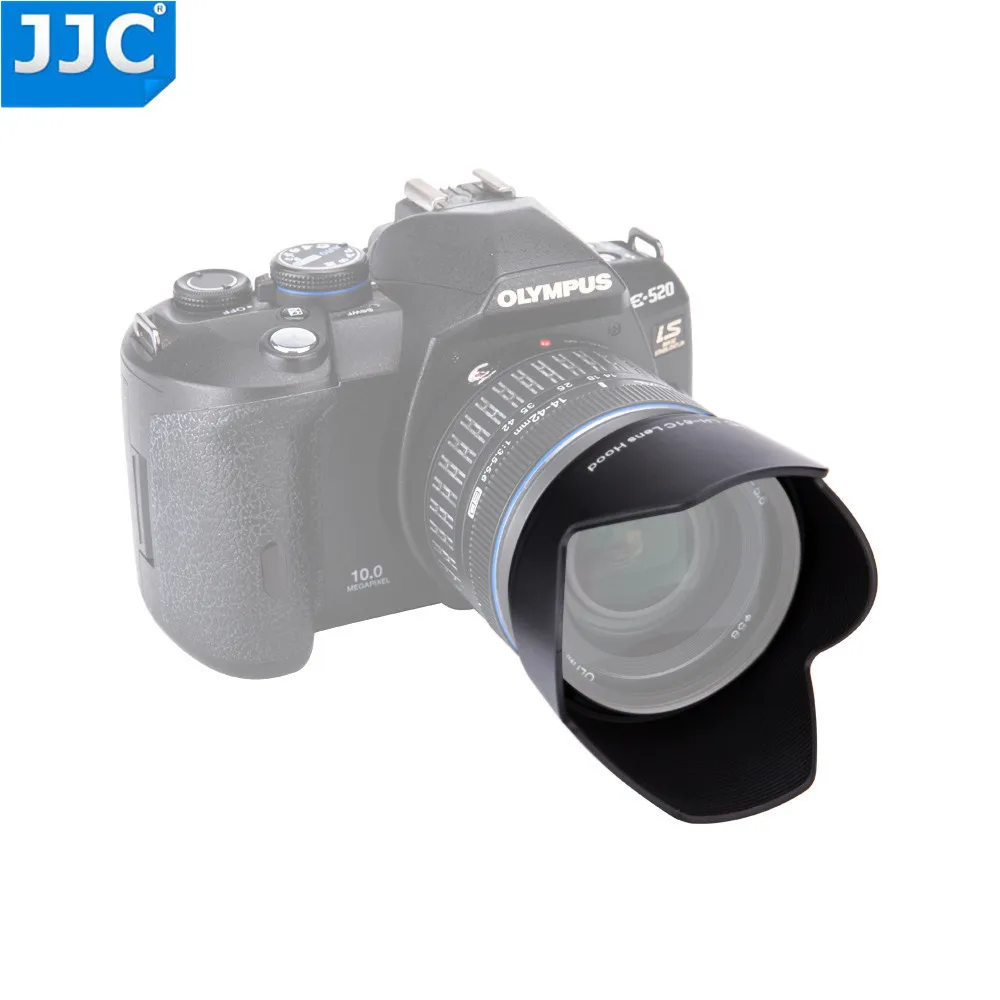 JJC Reversible Black Lens hood for OLYMPUS Zuiko Digital ED 14-42mm M.Zuiko DIGITAL ED14-150mm II Repace Olympus LH-61C