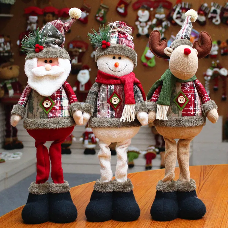 

Christmas Tree Decor New Year Ornament Reindeer Snowman Santa Claus Standing Doll Home Decoration Merry Christmas Height 48cm