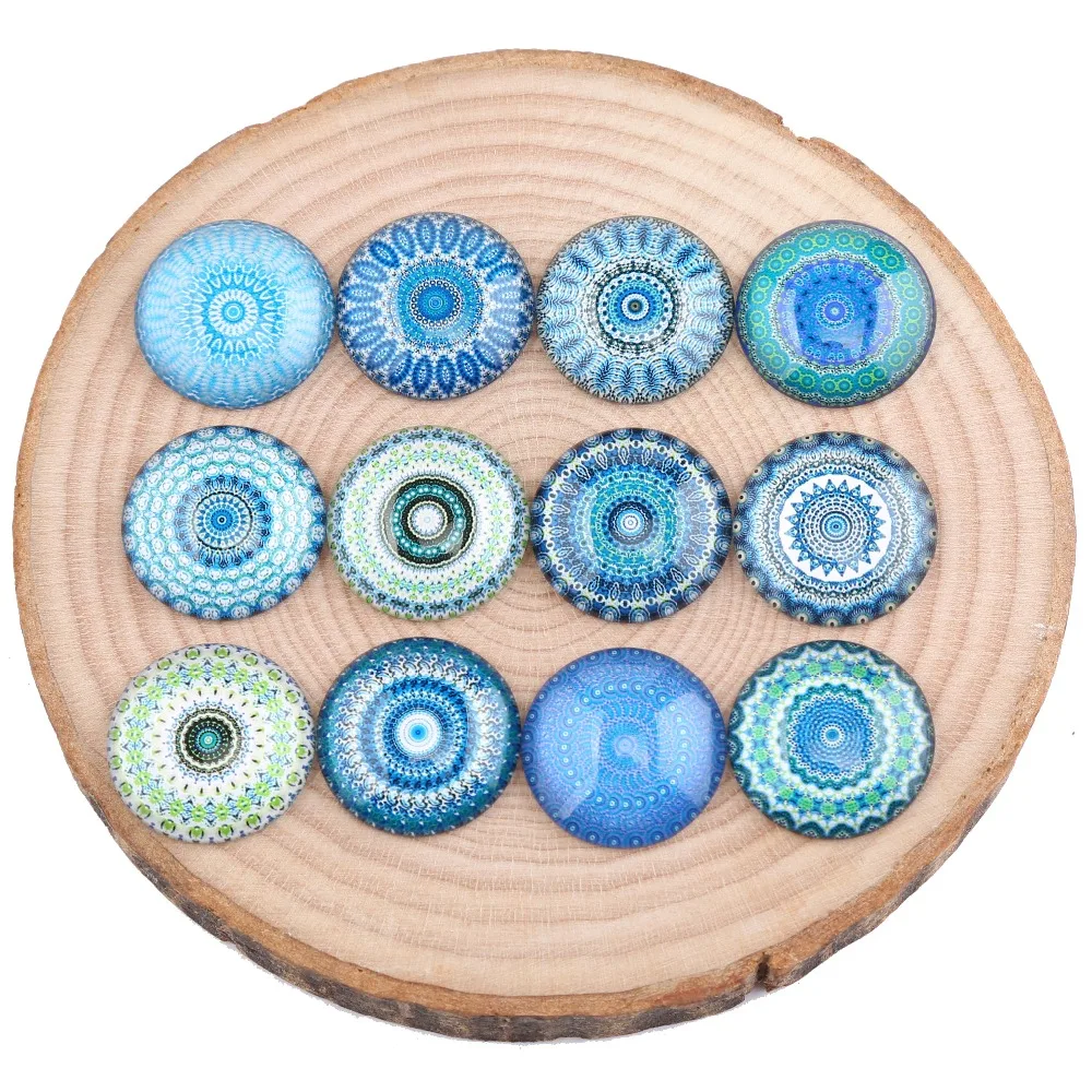 onwear mandala kaleidoscope photo round glass cabochon 10mm 12mm 14mm 18mm 20mm 25mm 30mm 40mm diy jewelry accessories