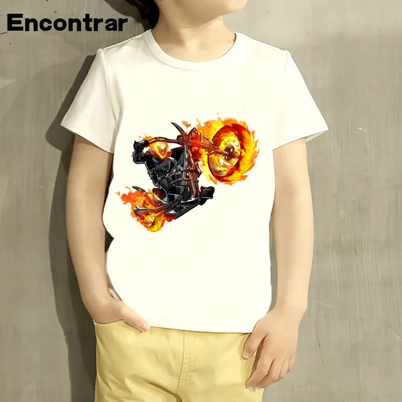 Kids Ghost Rider Inspired By Movie  Design Baby Boys/Girl T Shirt Kids Funny Short Sleeve Tops Children Cute T-Shirt,HKP3025