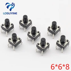 50pcs/lot 6x6x8MM 4PIN G93 Tactile Tact Push Button Micro Switch Direct Self-Reset DIP Top Copper