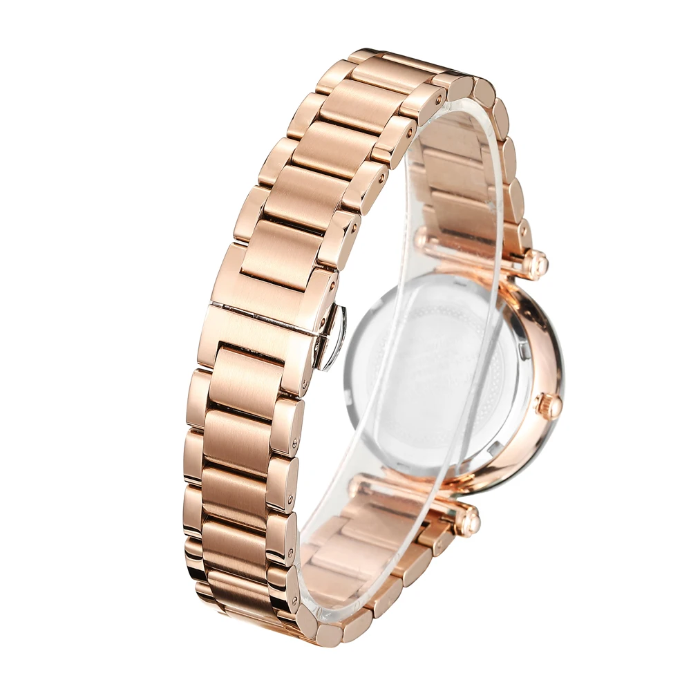 Rose Gouden Horloge Vrouwen Bling Diamant Minimalistische Wijzerplaat Mode Dames Quartz Horloges Vrouwelijke Rvs Reloj Mujer Cagarny Nieuwe