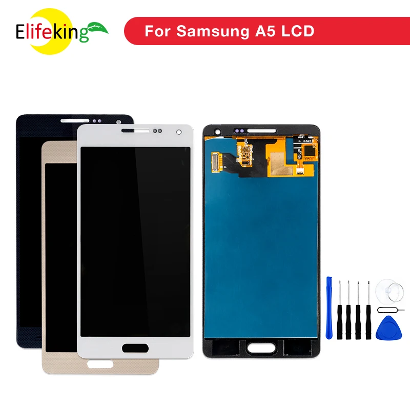 LCD Display For Samsung Galaxy A5 2015 A500 Replacement Touch Screen A500H A500F A500M Brightness Adjustable 100% Tested