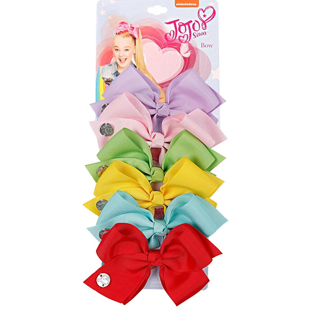 6 PCS per set 3 inch Grosgrain Ribbon Child Hair Bows in Pure Color With Clips 40 Colors Small Bow Kids Barrettes  Hair Accessor