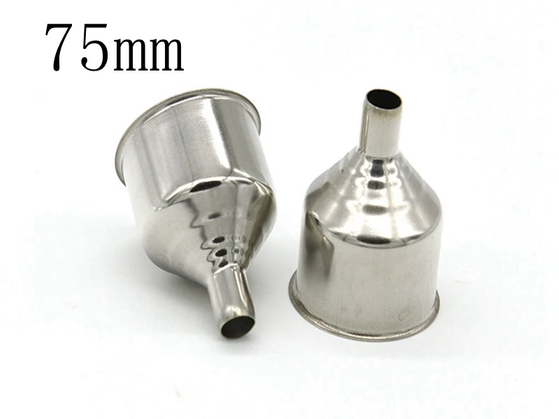 1000pcs/lot 75mm size  Stainless Steel Funnels Durable Kitchen Tools Pouring Decanting Funnel Wide Mouth Funnels