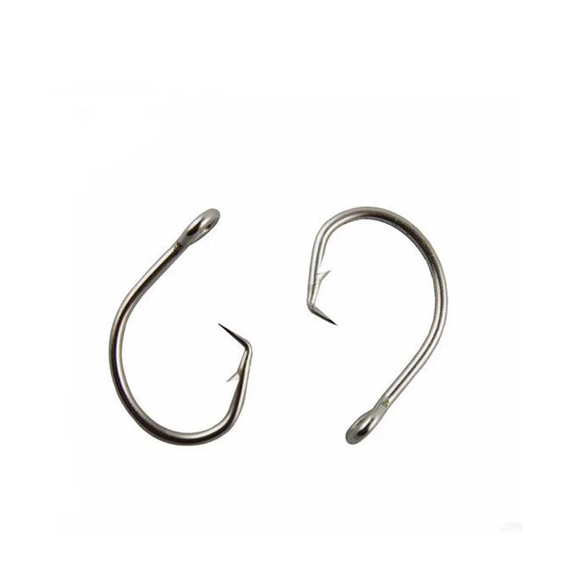 Hyaena 100 chiếc 39960 Thép không gỉ Móc Câu Cá Trò Chơi Lớn Cá Cá Ngừ Vòng Tròn Mồi Fishhooks Kích Thước 8/0-15/0