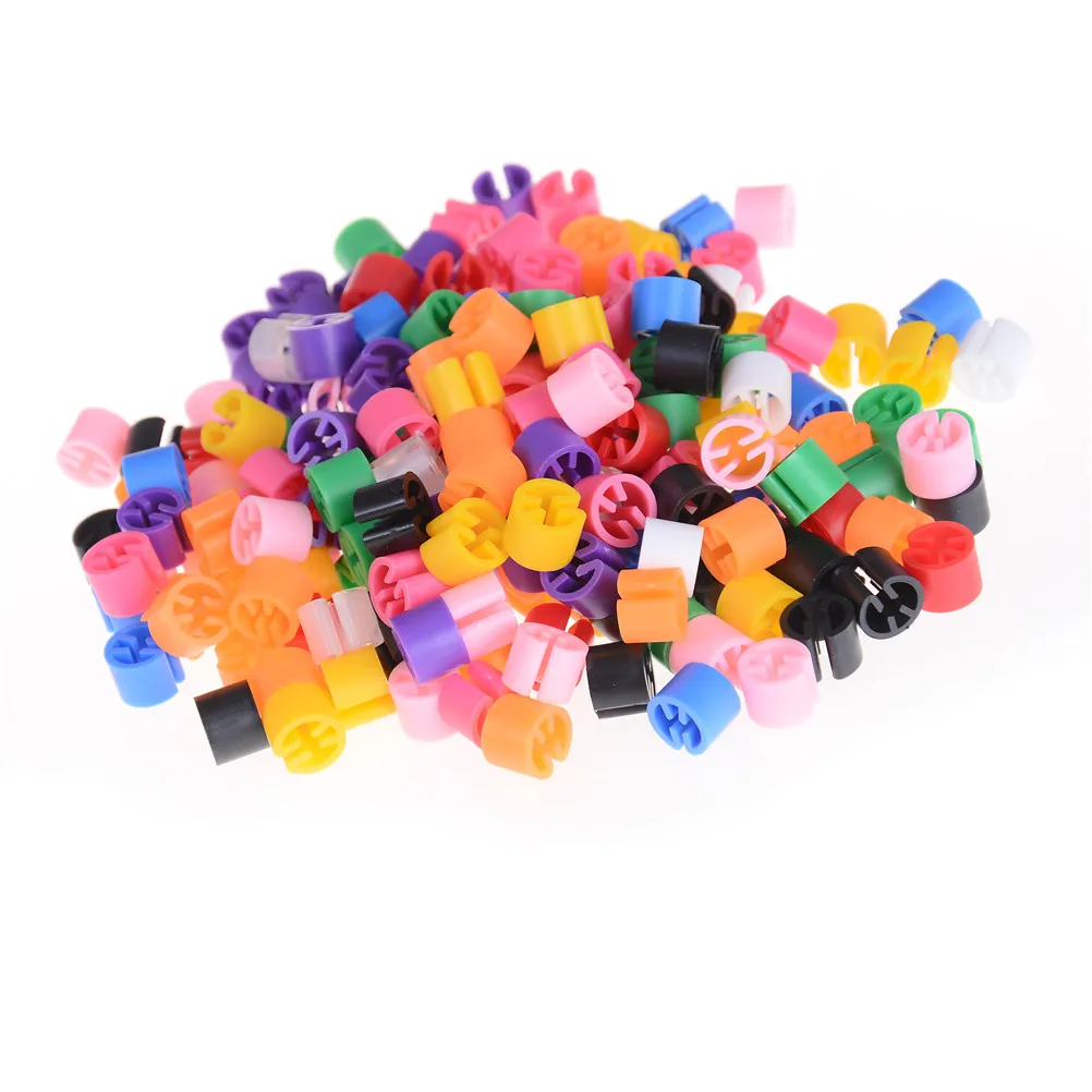 100PCS Colorful Plastic Snap On Hanger Size Markers Hangers Clips Circle For Sizes Clothes Hanger Accessories Label Tube Marked