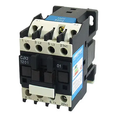 660V 20A 3 Phase 3P N/C AC Contactor DIN Rail Mount 110V Coil CJX2-1201