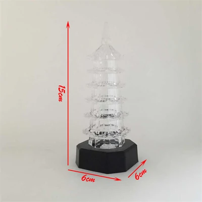 7 Colour And Exquisite Romantic Glow Transparent Crystal Acrylic Pagoda Coasts A Light Unisex Movie & Tv Toy Plastic Electronic