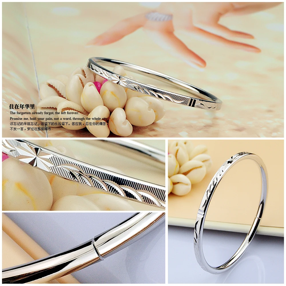 New Women\'s 925 Sterling Silver Bracelet Pattern Engraving Design Solid Silver Bracelet Women\'s Jewelry Valentine\'s Day Gift