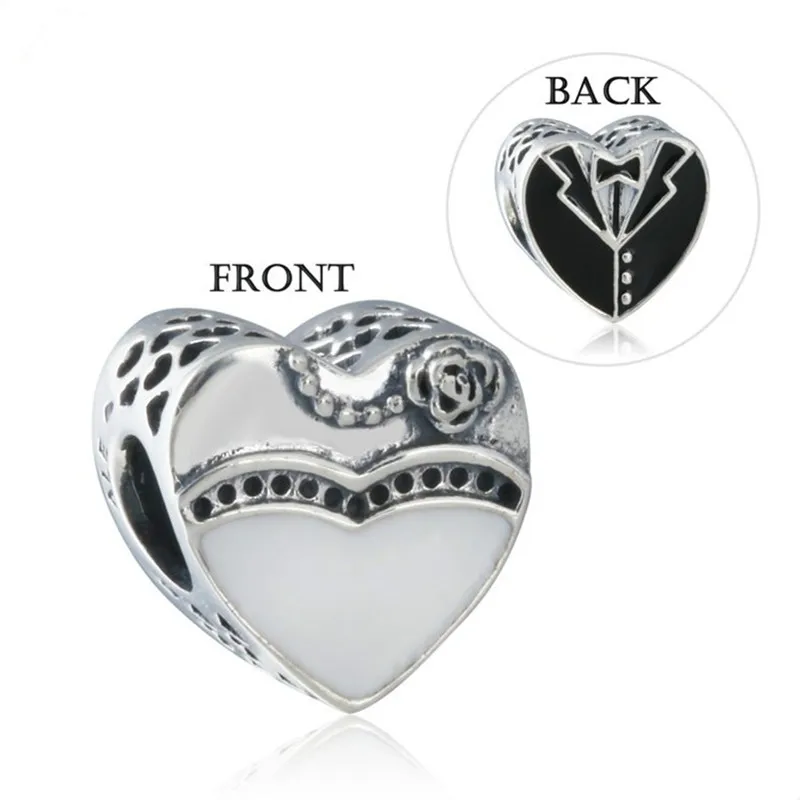 

Spring New Enamel Heart Beads Our Special Day 925 Sterling Silver Heart Charms Fit Pandora Bracelets DIY Fine Jewelry