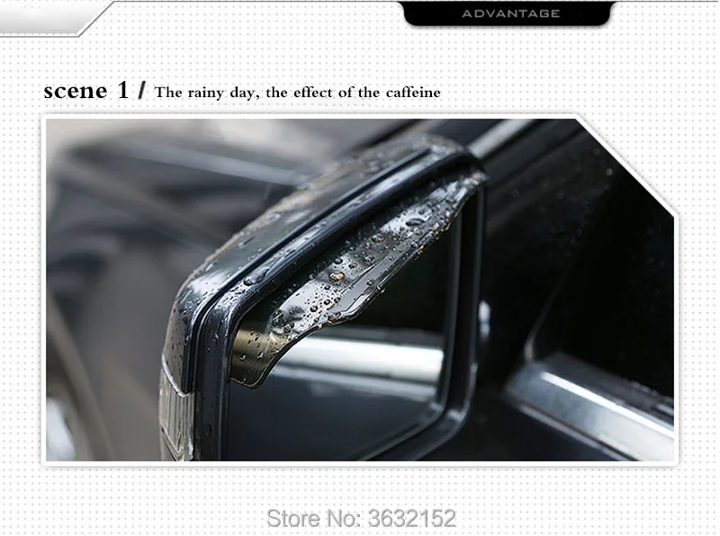 

2PCS PVC Car Rearview Mirror Rain Eyebrow Rainproof Blades Car Styling For SsangYong korando kyron rexton 2 rodius actyon sport