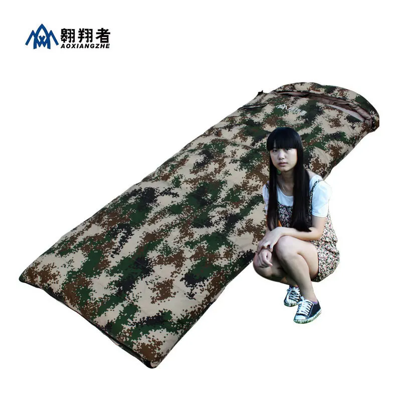 Outdoor Single Person Three-Color Digital Camouflage Down Camping Envelope Type Alpine Warm Sleeping Bag