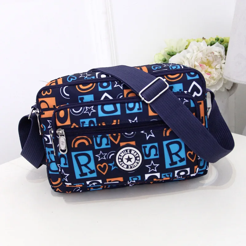 Women Fashion Solid Color Zipper Waterproof Nylon Shoulder Bag Female Crossbody Bag Ladies Bolsa Feminina Waterproof Travel Bag