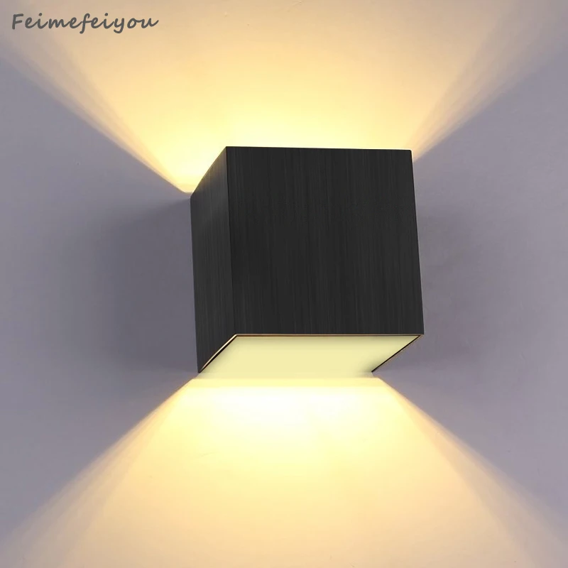 

Настенный светодиодный светильник 3 Вт с подсветкой для спальни, прихожей, лестницы, креативные коридоры 110-220 В, квадратный 240 лм
