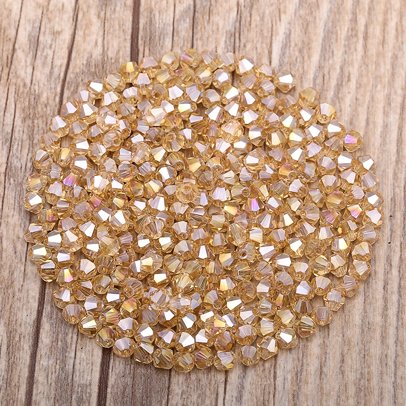 100pc AB 4mm Austria Crystal Bicone Beads 5301 Charm Glass Beads Jewelry Decoration S-36