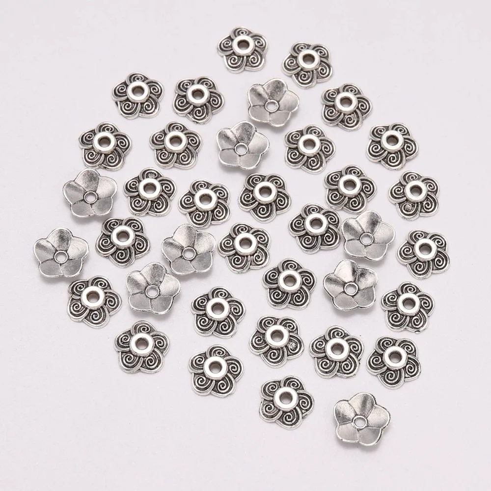 

100pcs/Lot 8.5mm Carved Beads Caps Plum Blossom Flower Loose Sparer Apart End Bead Caps For DIY Jewelry Making Findings