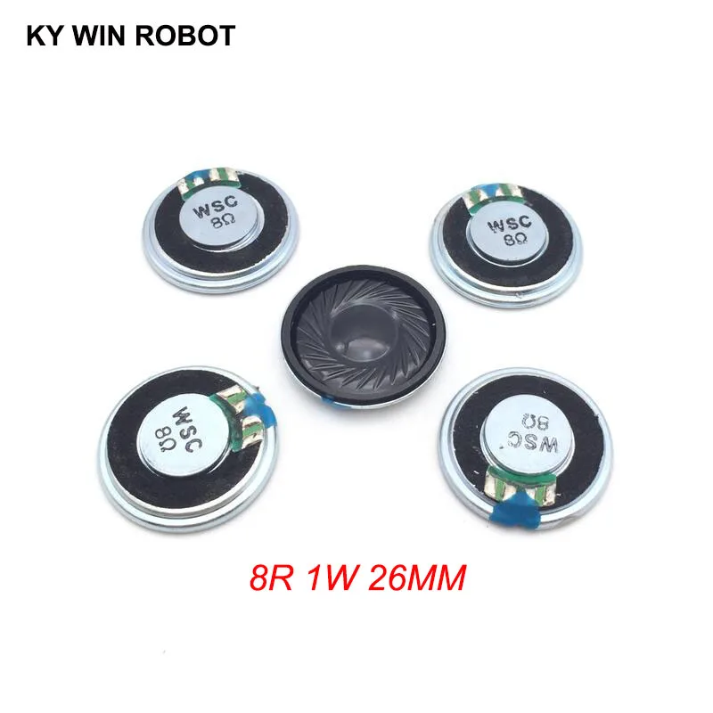 Mini haut-parleur Ultra-mince, nouveau, 8 ohms, 1 watt, 1 W, 8R, diamètre 26MM, 2.6CM, épaisseur 5MM, 5 pièces/lot