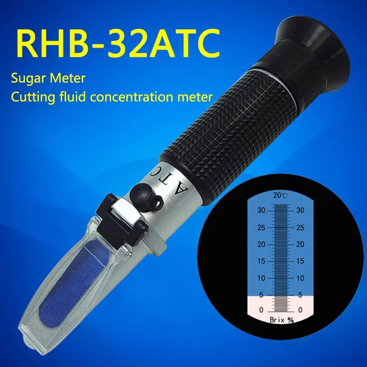

30pcs/lot Handheld Brix Refractometer for Sugar Beer Brix Test Optical 0-32% Brix Refractometer Meter RHB-32ATC