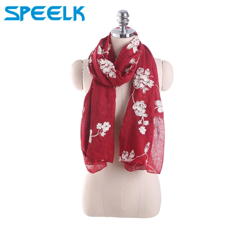 Summer Embroidered Scarf Women Cotton Linen Beach Scarves Lady Travel Sunscreen Shawl Scarves Hijab Stoles  Dropshipping