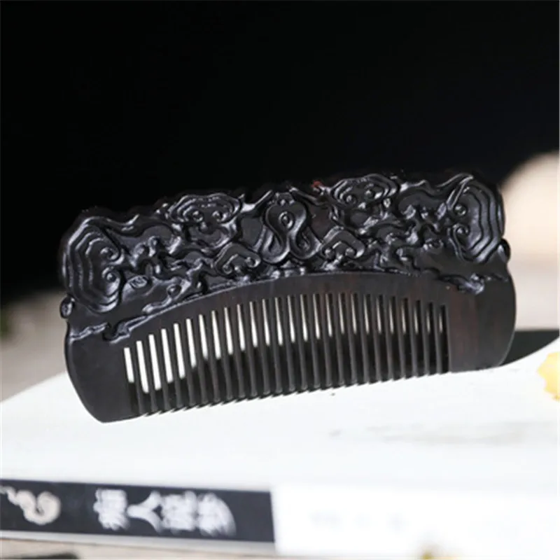 

Professional Wooden Comb Anti-static Massage Black Sandalwood Comb Handmade Health Care Hair Brush Wedding/ Birthday Gift