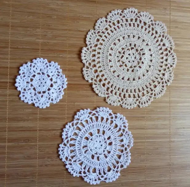 NEW lace cotton flower table place mat crochet tea placemat Christmas dining coaster kitchen Table decoration and accessories