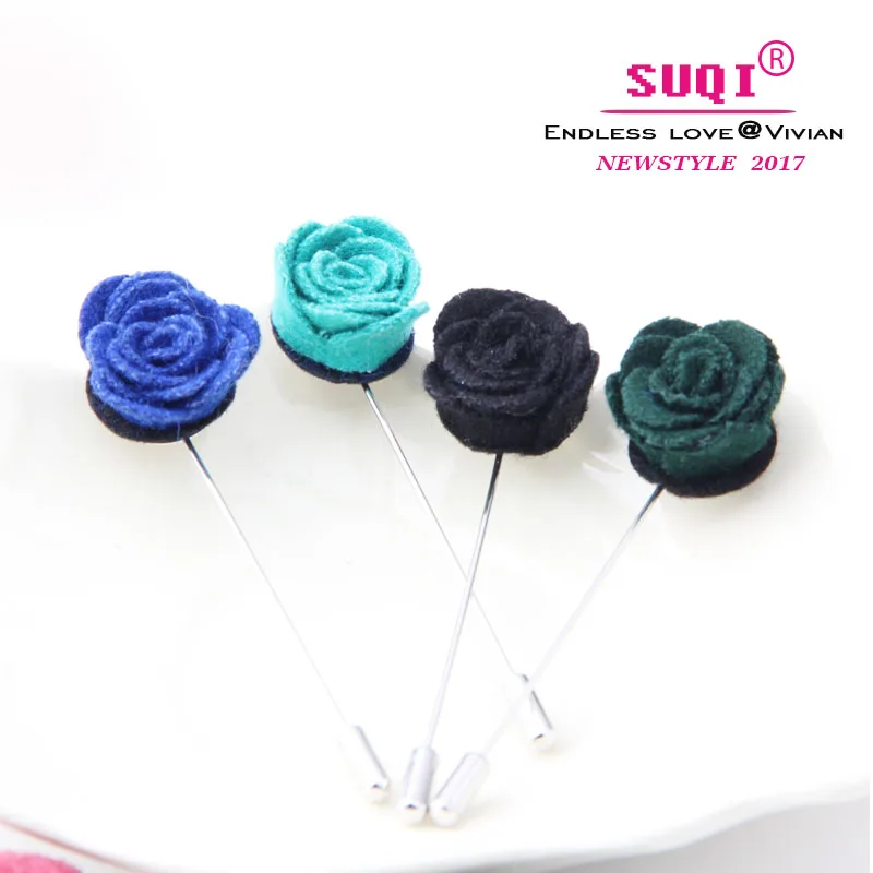 Wool Romantic Rose Flower Collar Brooch For Women 2018 New Fashion Lapel Pins Corsage Bridegroom Men Suit Accessories