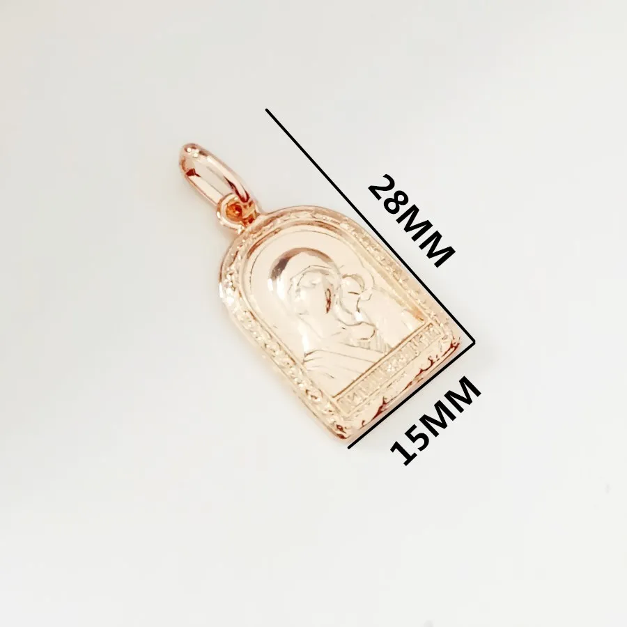 585 Gold Pendants Mother and Son Religious Orthodox Pendant Women Men Jewelry 585 Rose Gold Color Necklace Pendants Women