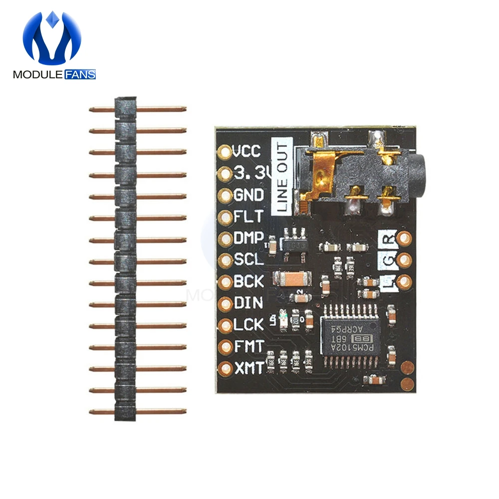 For Raspberry Pi pHAT Sound Card I2S IIC Interface Module PCM5102 Module Audio Board With Stereo Jack Beyond ES9023 PCM1794A DAC