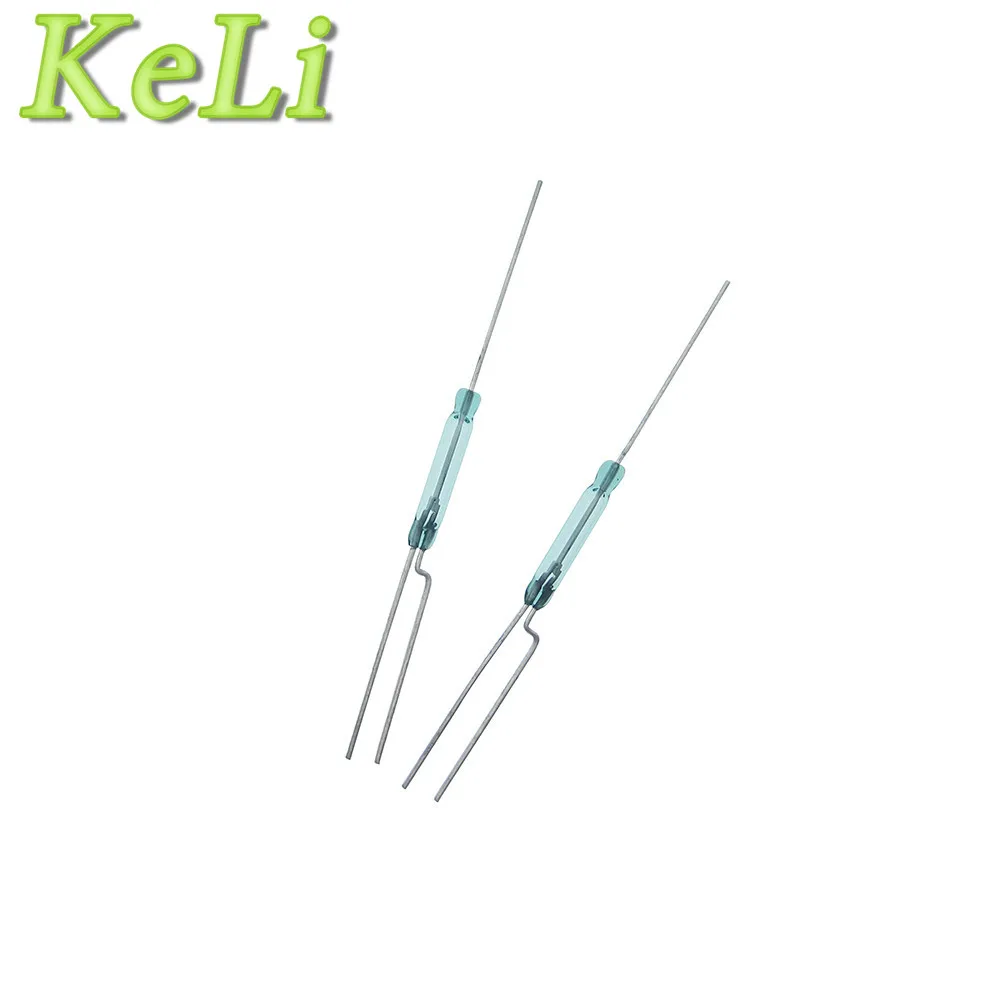 

50PCS/LOT Reed Switch 2X14MM GLASS Green 3 pin normally open and normally close Low Voltage Current new